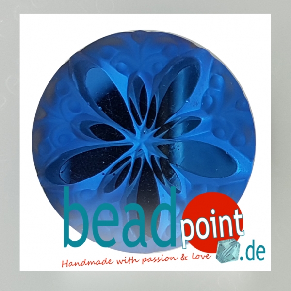 Margerite Kristall halbmatt bermuda blue 22,5mm