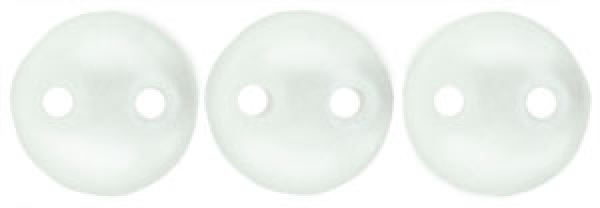 Lentil 6mm Pearl Coat Snow Czech Mates 50 Stück