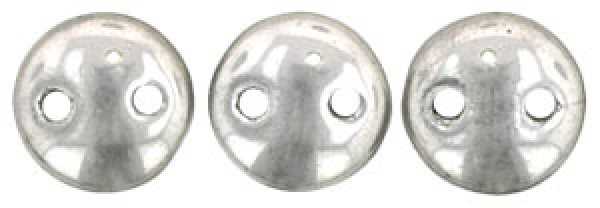 Lentil 6mm Pearl Coat Silver Czech Mates 50 Stück