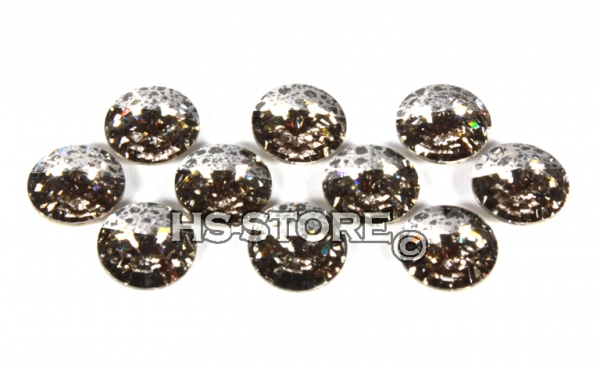 Swarovski Rivoli Crystal Silver Patina F 8 mm 10 Stk.