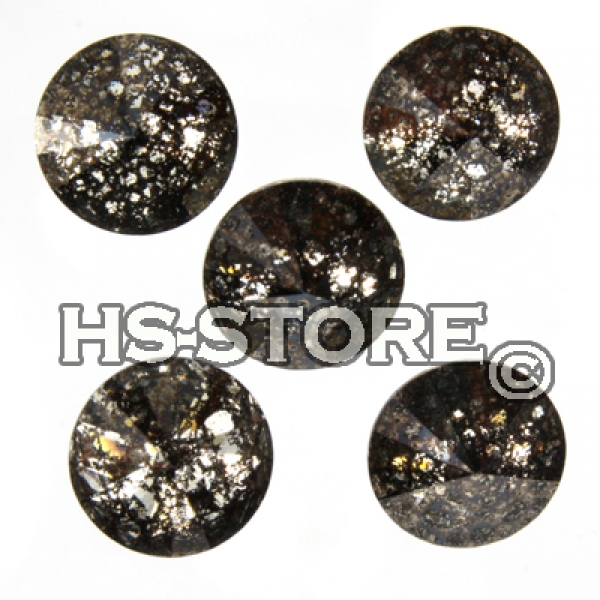 Swarovski Rivoli Crystal Black-Patina 14 mm 5 Stück