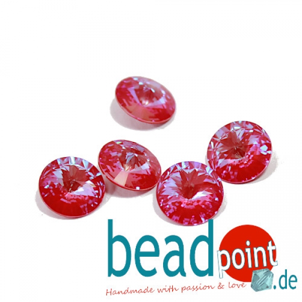 Swarovski Rivoli  Crystal orange red DeLite 14mm 5 Stüc