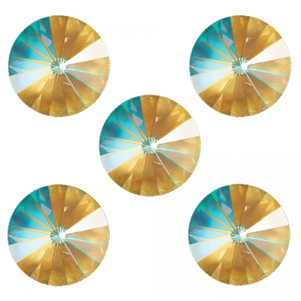 Swarovski Rivoli Crystal Ochre DeLite 14 mm 5 Stück