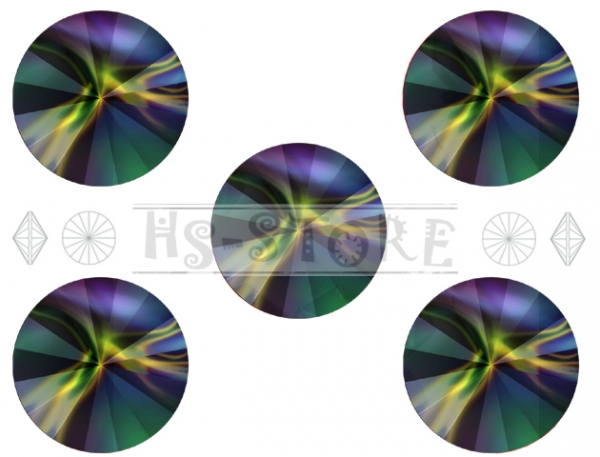Swarovski Rivoli Crystal Rainbow Dark 14 mm 5 Stück