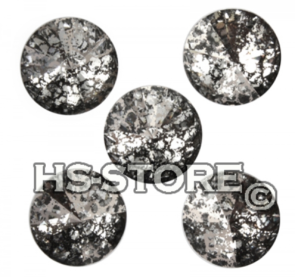 Swarovski Rivoli Crystal Silver-Patina 14 mm 5 Stück