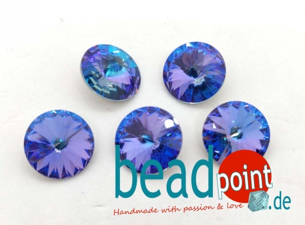 Swarovski Rivoli Aquamarine VL F 14mm 5 Stück