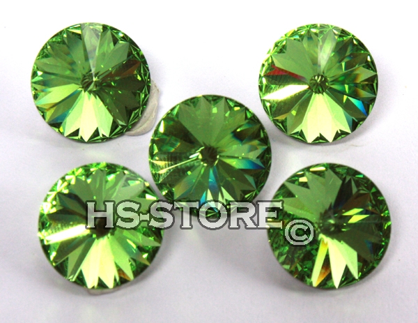 Swarovski Rivoli Peridot F 14 mm 5 Stück