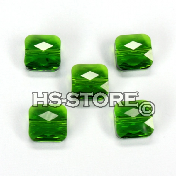 Swarovski Fern Green 8 mm eckig 5 Stück