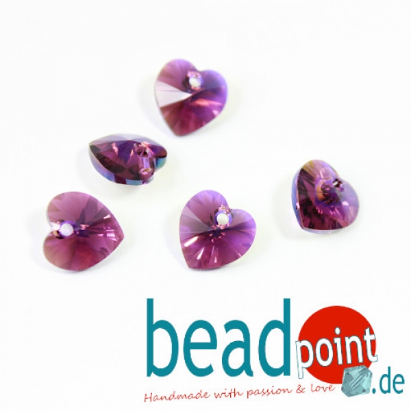 Swarovski Crystal AMethyst AB Herz 10,3x10mm 5 Stück