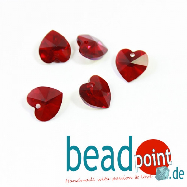 Swarovski Siam AB Herz 10 mm 5 Stück