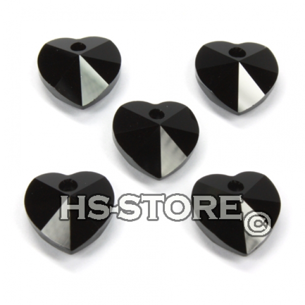 Swarovski Jet Herz 10 mm 5 Stück