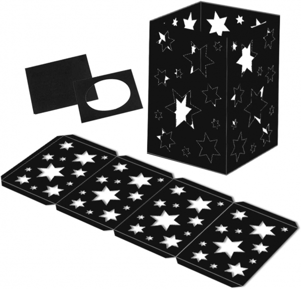Laternenpackung "Sterne schwarz"