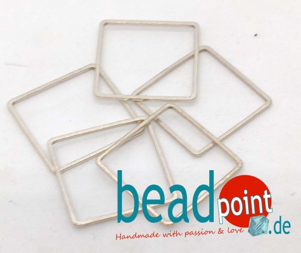 Antique Silver Plated Quadrat /Square 20mm Frame 5 Stk