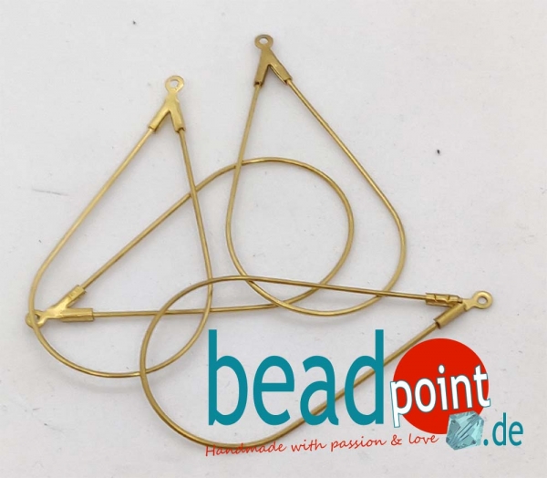 Brass Drop Earing Frame 44,5x23x0.8mm 4 Stk